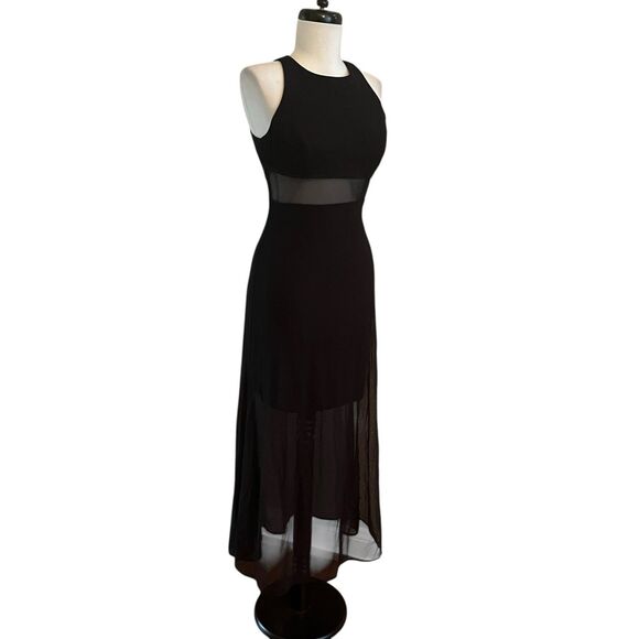 Vtg FAVIANA  Sheer Mesh Midi Dress 4 Black Whimsigoth Fairy Grunge Gothic Indie - Picture 12 of 14